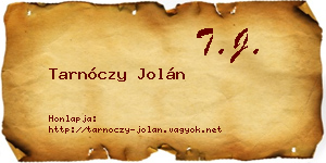 Tarnóczy Jolán névjegykártya