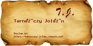 Tarnóczy Jolán névjegykártya
